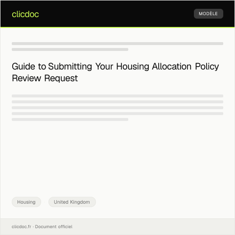 Document preview: Application for Housing Allocation Policy Review — Housing, United Kingdom