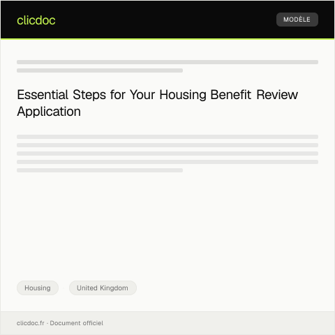 Document preview: Application for Housing Benefit Review — Housing, United Kingdom