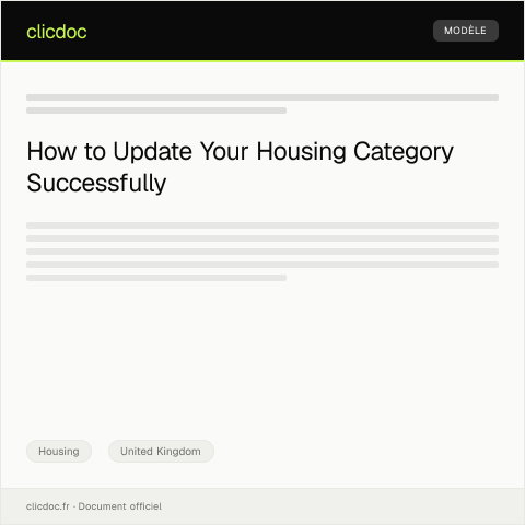 Document preview: Application for Housing Category Update — Housing, United Kingdom