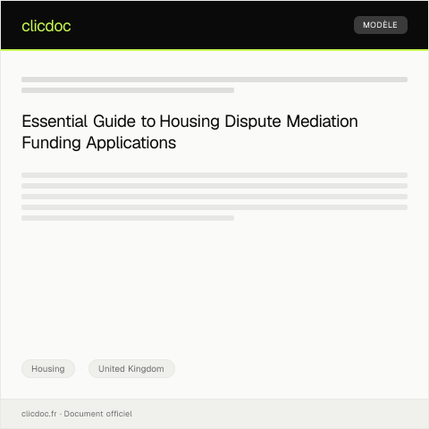 Document preview: Application for Housing Dispute Mediation Funding — Housing, United Kingdom