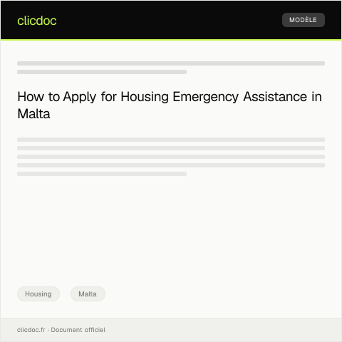 Document preview: Application for Housing Emergency Assistance — Housing, Malta