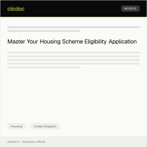 Document preview: Application for Housing Scheme Eligibility — Housing, United Kingdom