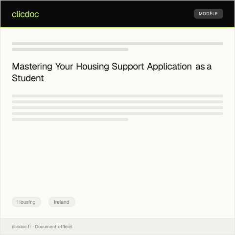Document preview: Application for Housing Support for Students — Housing, Ireland