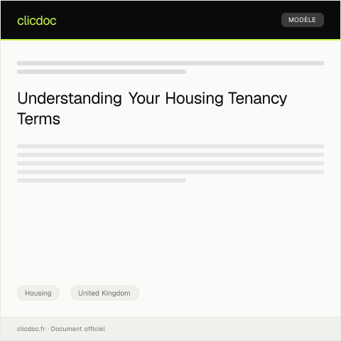 Document preview: Application for Housing Tenancy Terms Clarification — Housing, United Kingdom