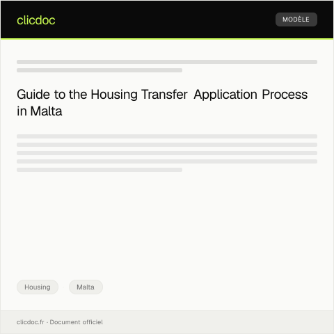 Document preview: Application for Housing Transfer — Housing, Malta