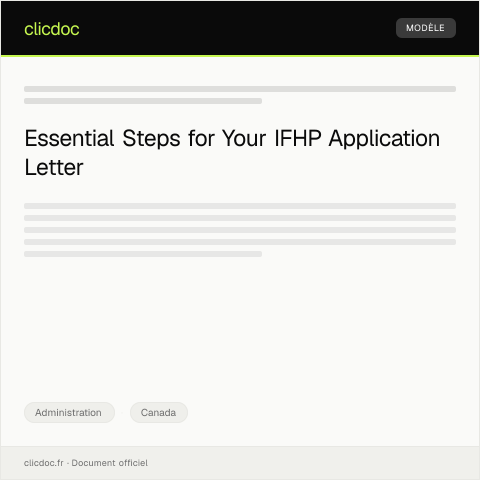 Document preview: Application for the Interim Federal Health Program (IFHP) Coverage — Administration, Canada