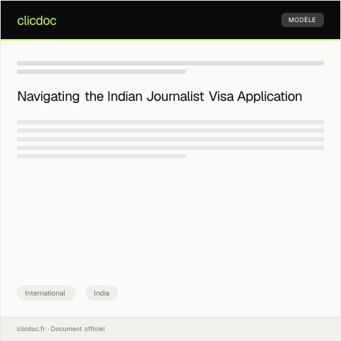 Document preview: Application for Indian Journalist Visa — International, India