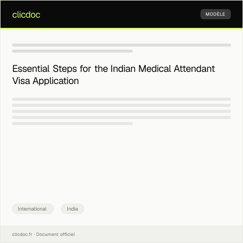 Document preview: Application for Indian Medical Attendant Visa — International, India