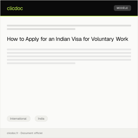 Document preview: Application for Indian Visa for Voluntary Work — International, India