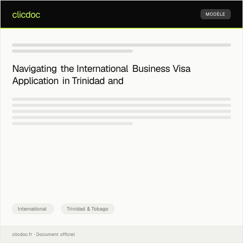 Document preview: Application for International Business Visa — International, Trinidad & Tobago