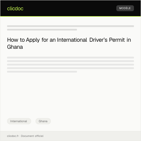 Document preview: Application for International Driver’s Permit at Ghana Transport Authority — International, Ghana