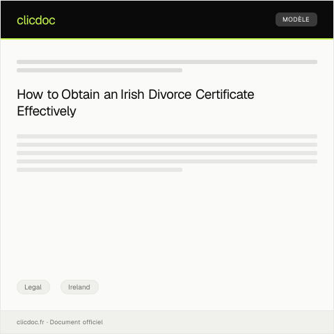 Document preview: Application for Irish Divorce Certificate — Legal, Ireland