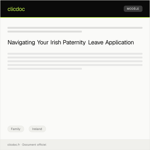 Document preview: Application for Irish Paternity Leave Rights — Family, Ireland