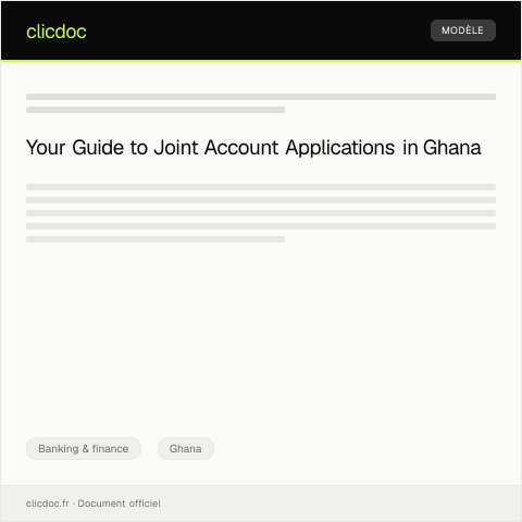 Document preview: Application for Joint Account — Banking & finance, Ghana