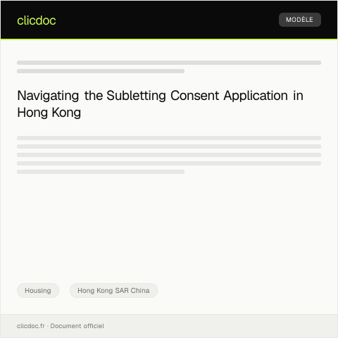 Document preview: Application for Landlord’s Consent for Subletting in HKID Renoucement — Housing, Hong Kong SAR China