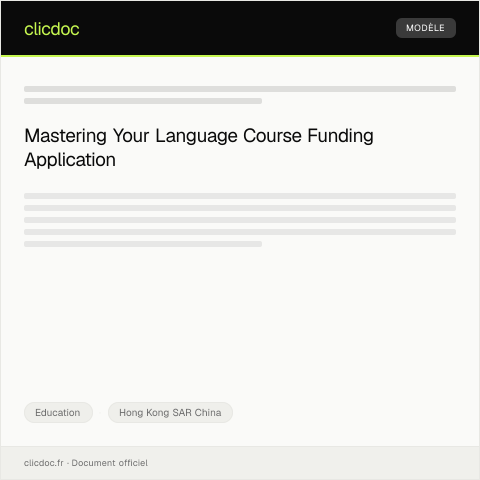 Document preview: Application for Language Course Funding Support from Education Bureau — Education, Hong Kong SAR China