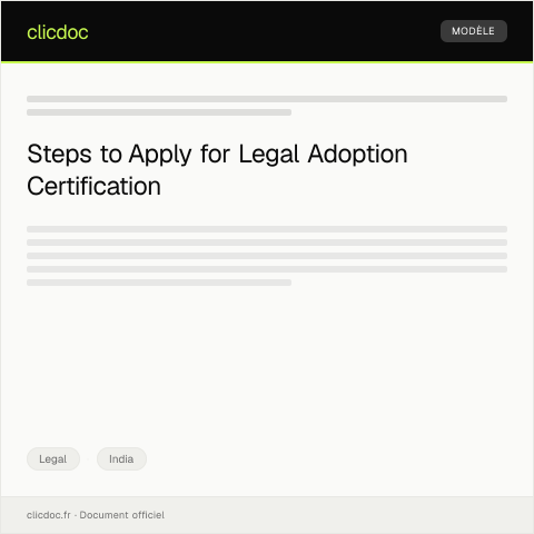 Document preview: Application for Certification of Legal Adoption - Family Law Division — Legal, India