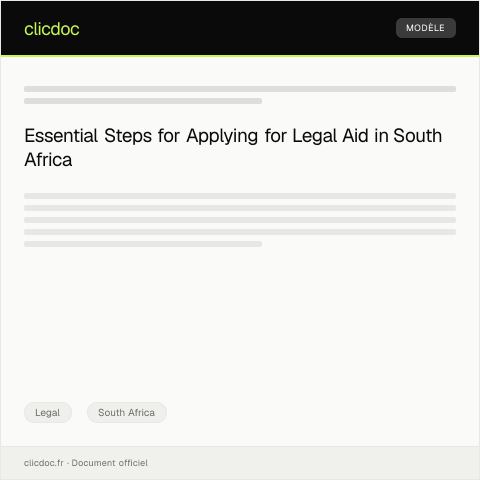 Document preview: Application for Legal Aid Services via Department of Justice — Legal, South Africa