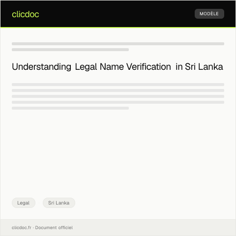 Document preview: Application for Legal Name Verification – Form 50 — Legal, Sri Lanka
