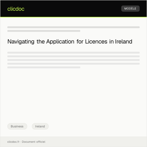 Document preview: Application for Licences for Regulated Activities — Business, Ireland