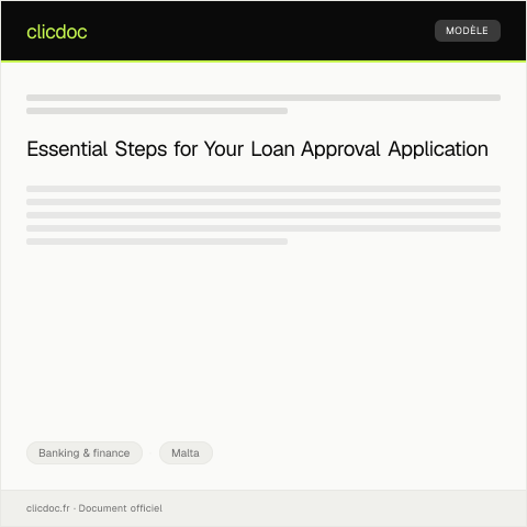 Document preview: Application for Loan Approval — Banking & finance, Malta
