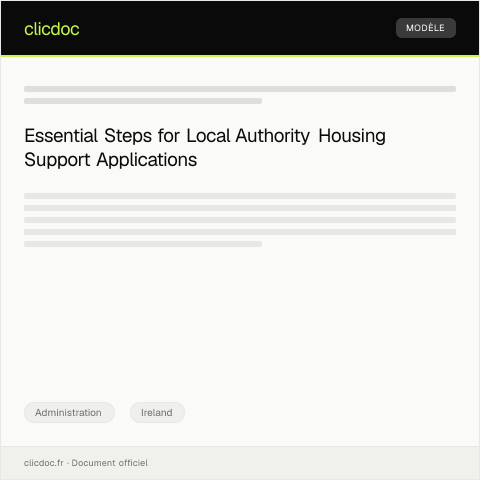 Document preview: Application for Local Authority Housing Support — Administration, Ireland