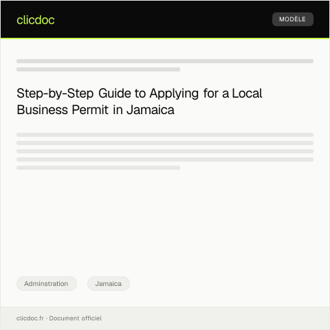 Document preview: Application for a Local Business Permit in Jamaica — Adminstration, Jamaica