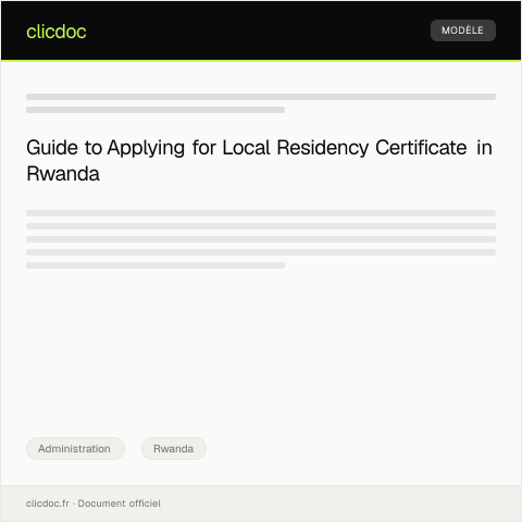 Document preview: Application for Local Residency Certificate via Irembo — Administration, Rwanda