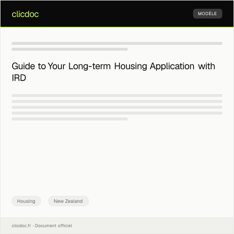 Document preview: Application for Long-term Housing / Tono Whare Roa — Housing, New Zealand