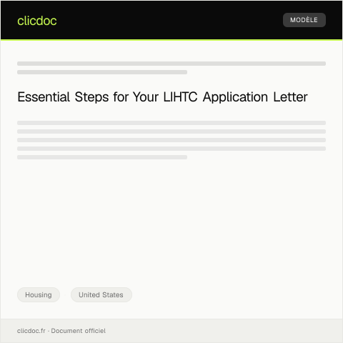 Document preview: Application for Low-Income Housing Tax Credit Program — Housing, United States