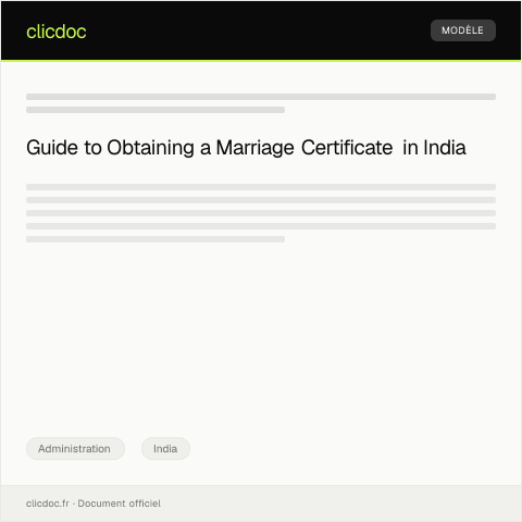 Document preview: Application for Issuance of Marriage Certificate under Special Marriage Act — Administration, India