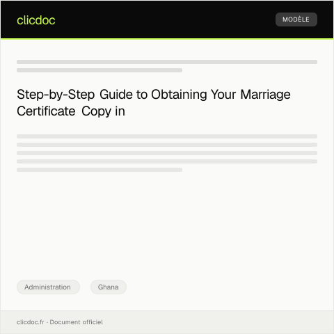 Document preview: Application for Certified True Copy of Marriage Certificate from Registrar General's Department — Administration, Ghana