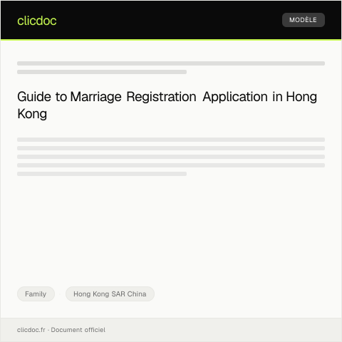 Document preview: Application for Marriage Registration 結婚登記申請 — Family, Hong Kong SAR China