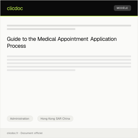Document preview: Application for Medical Appointment / 醫療預約申請 — Administration, Hong Kong SAR China
