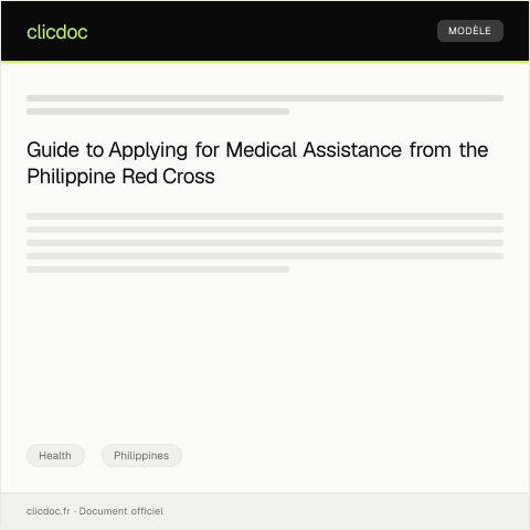 Document preview: Application for Medical Assistance from Philippine Red Cross — Health, Philippines