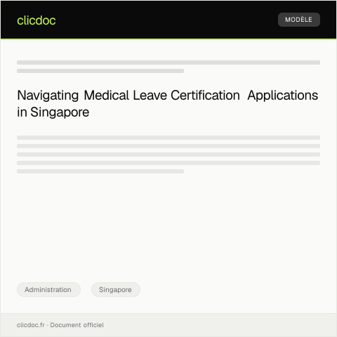 Document preview: Application for Medical Leave Certification from MOH — Administration, Singapore