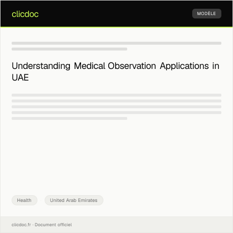 Document preview: Application for Medical Observation at Authorized Facilities — Health, United Arab Emirates