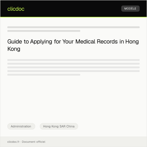 Document preview: Application for Personal Medical Records Copy from Hospital Authority — Administration, Hong Kong SAR China