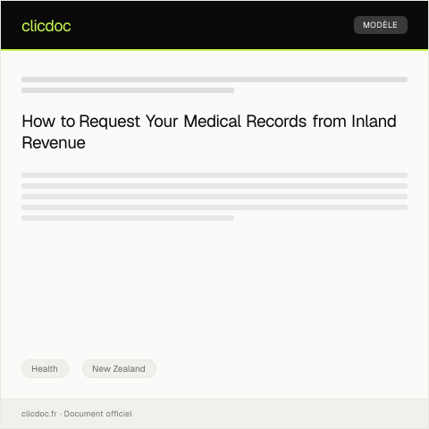 Document preview: Application for Medical Records Copy — Health, New Zealand