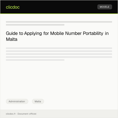 Document preview: Application for Mobile Number Portability - 9944 2211 — Administration, Malta
