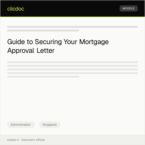 Document preview: Application for Mortgage Approval Letter from a Local Bank — Administration, Singapore
