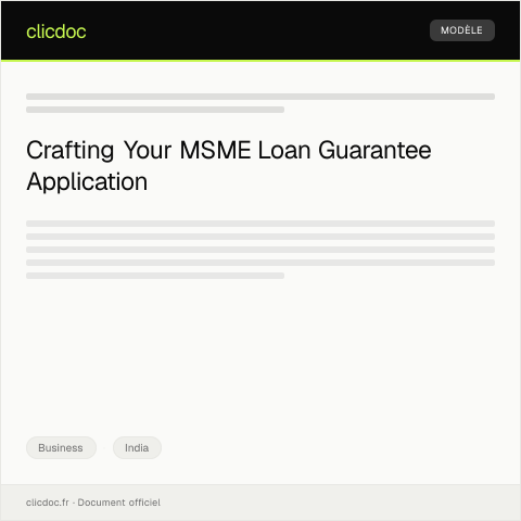 Document preview: Application for MSME Loan Guarantee Scheme (Form MSME-GUAR-01) — Business, India
