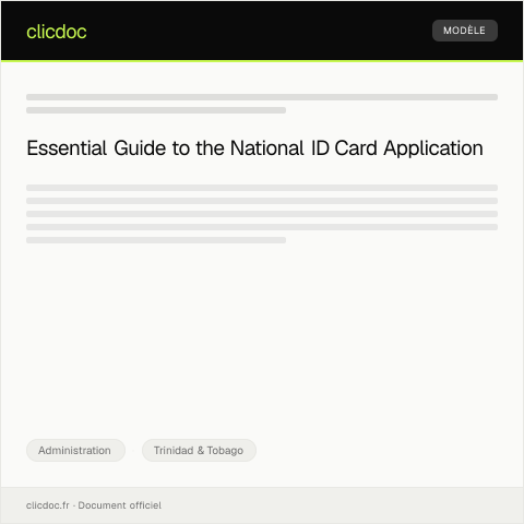 Document preview: Application for National ID Card — Administration, Trinidad & Tobago
