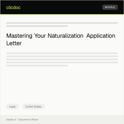 Document preview: Application for Naturalization (Form N-400) — Legal, United States