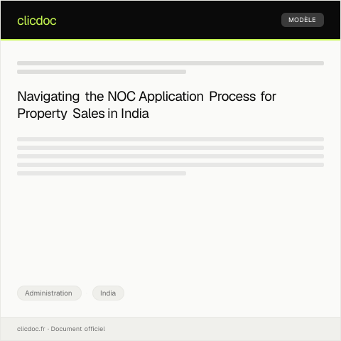 Document preview: Application for No Objection Certificate (NOC) for Property Sale — Administration, India