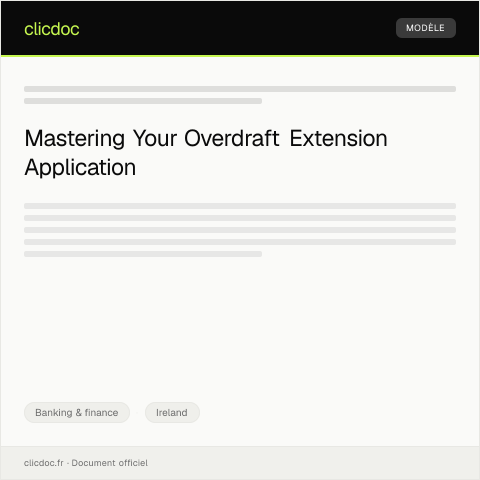 Document preview: Application for Overdraft Extension at Bank of Ireland — Banking & finance, Ireland