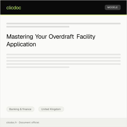 Document preview: Application for Overdraft Facility — Banking & finance, United Kingdom