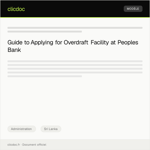 Document preview: Application for Overdraft Facility at Peoples Bank — Administration, Sri Lanka