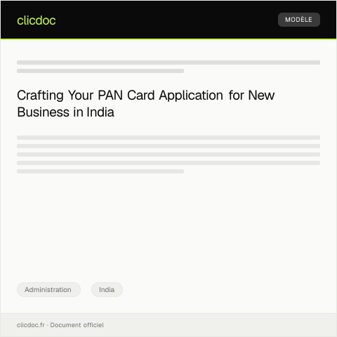 Document preview: Application for PAN Card Allocation for New Business — Administration, India