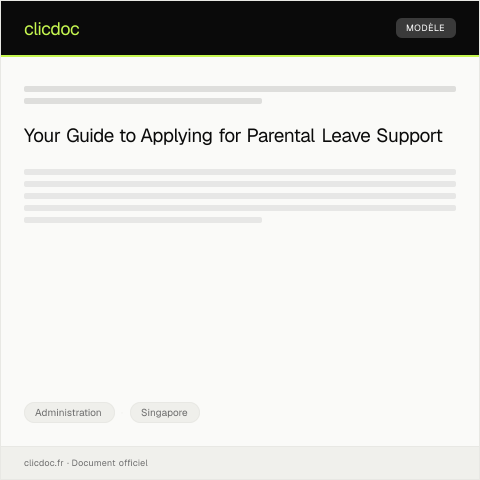 Document preview: Application for Parental Leave Support from MOM — Administration, Singapore
